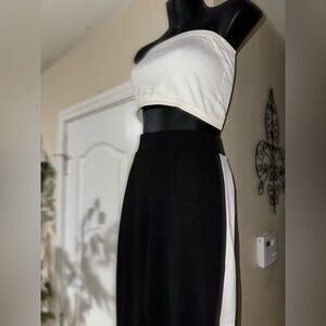 Black/White Snap Button Dress Pant